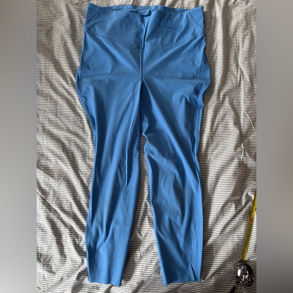 Lululemon Base Pave x Barry’s Blue Ribbed Pants - size 14 - Picture 1 of 8